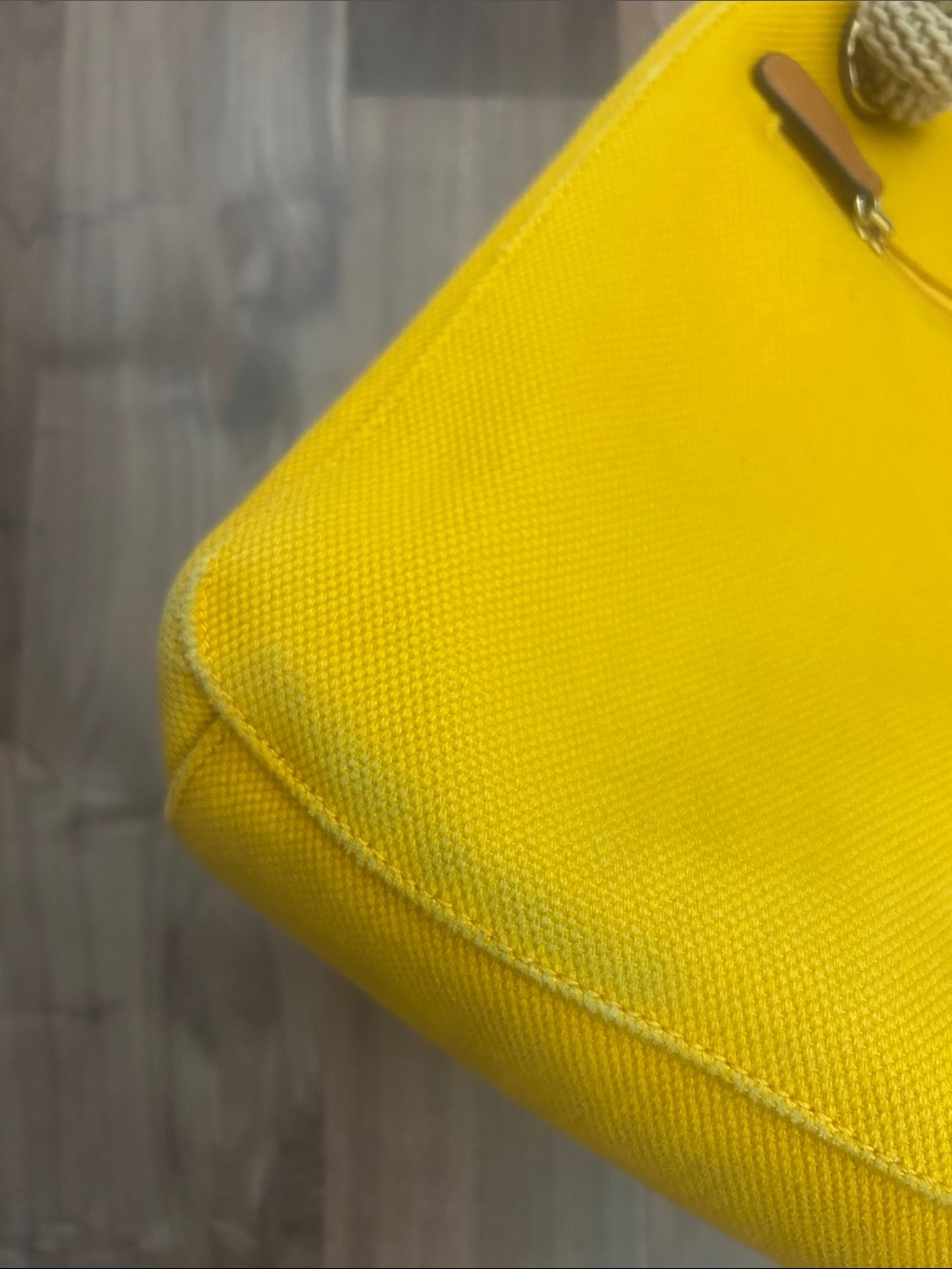 Michael Kors Bright Yellow Canvas Tote with Rope Handles - Picture 6 of 6